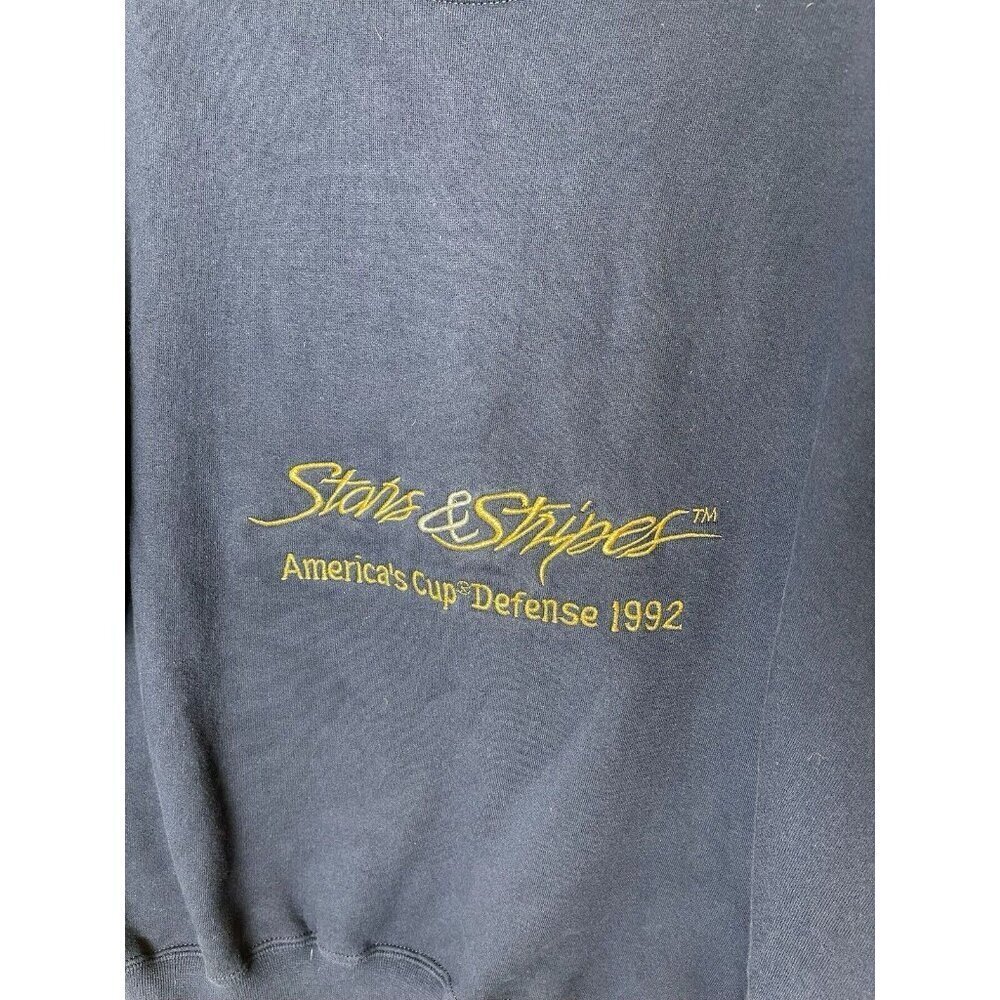 Vintage Stars & Stripes America’s Cup Defense ‘92 sweatshirt L Sailing Navy - Picture 6 of 7